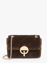 Moyen Sac Bandouli�re Moon En Velours Vanessa bruno Marron moon 42V40533