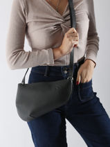Sac Bandoulire Large City Perle Cuir Nathan baume Noir n city 1-vue-porte