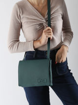 Sac Bandoulire Brugge Cuir Nathan baume Vert n city 2-vue-porte