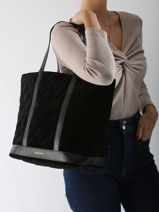 Le Cabas L En Velours Matelass Vanessa bruno Marron cabas 42V40315-vue-porte