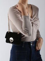 Cross Body Tas S Moon In Fluweel Vanessa bruno Zwart moon 42V40326-vue-porte