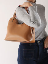 Sac  Main Caviar Cuir Milano Marron caviar CA24067-vue-porte