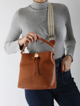 Sac Bourse Ajoure Lulu castagnette Marron ajoure WINNER-vue-porte