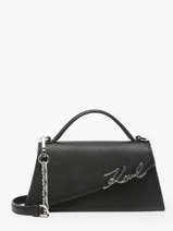 Cross Body Tas K Signature Leder Karl lagerfeld Zwart k signature 246W3099