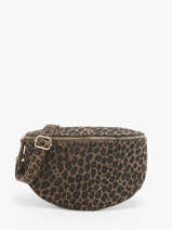Sac Banane Milano Marron velvet leopardo VL21123