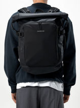 Rugzak 1 Compartiment Met 16" Laptopvak Kapten and son Zwart backpack LISBON-vue-porte