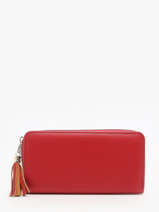 Portefeuille Porte-cartes Miniprix Rouge grained 78SM2630