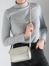 Sac Bandouli�re Luna Cuir Hexagona Argent luna 6820083-vue-porte