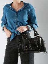 Sac Port paule Nine Cuir Milano Noir nine NI24092-vue-porte