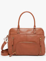 Sac Macy Cuir Nat et nin Marron vintage MACY