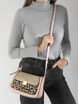 Sac Bandoulire Leopard Lulu castagnette Rose leopard TWIGGY-vue-porte