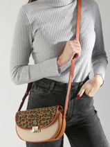 Cross Body Tas Leopard Lulu castagnette Bruin leopard TURENNE-vue-porte