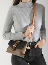 Sac Bandoulire Leopard Lulu castagnette Noir leopard SORRY-vue-porte