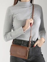 Cross Body Tas Zip Lulu castagnette Bruin zip WISH-vue-porte