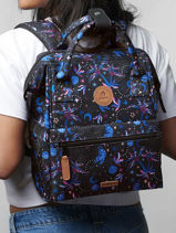 Sac  Dos 1 Compartiment Cabaia Noir christmas CH-vue-porte
