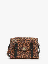 Sac Bandoulire Mini Leopard Cuir Paul marius Marron leopard MINILEO