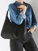 Sac Port paule Barcelone Cuir Basilic pepper Noir barcelone BBAC06-vue-porte