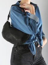 Sac Bandoulire Tokyo Cuir Basilic pepper Noir tokyo BTOK02-vue-porte