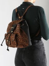 Sac  Dos Paul marius Marron leopard BAROULEO-vue-porte