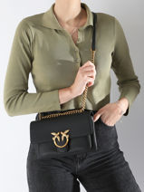 Cross Body Tas Love Bag Soft Leder Pinko Zwart love bag soft 4528A29Q-vue-porte