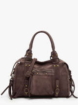 Sac Port paule Velvet Cuir Milano Marron velvet VE24094