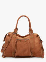 Sac Port paule A4 Velvet Cuir Milano Marron velvet VE24095