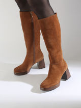 Bottes En Cuir Tamaris Marron women 43-vue-porte
