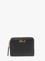 Portefeuille K Signature Cuir Karl lagerfeld Noir k signature A1W32105