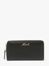 Portefeuille Leder Karl lagerfeld Zwart k signature A1W32106