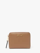 Portefeuille Leder Karl lagerfeld Bruin k signature A1W32105