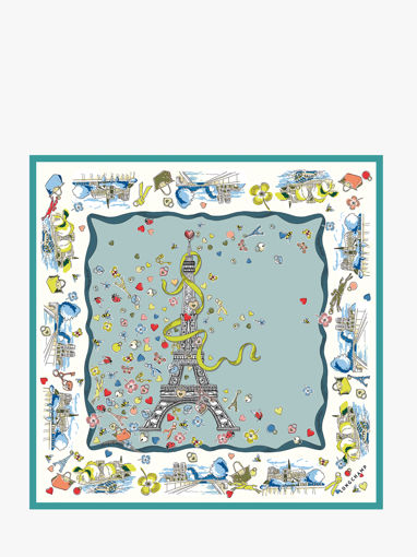 Longchamp Soie gots Foulard Blauw