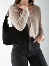 Sac Port paule Velvet Milano Noir velvet VE24091-vue-porte