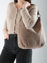 Schoudertas Miniprix Beige fur 3923-vue-porte