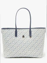 Sac Port paule Th Monoplay Cuir Tommy hilfiger Bleu th monoplay AW17379