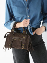 Sac Bandoulire Velvet Cuir Milano Marron velvet VE24093-vue-porte