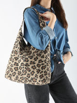 Schoudertas Velvet Leopardo Leder Milano Beige velvet leopardo VL24062-vue-porte