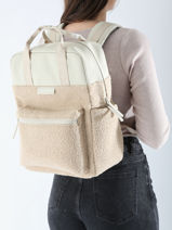 Sac  Dos 1 Compartiment + Pc 15" Kapten and son Beige fleece BERGENPF-vue-porte
