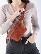 Sac Banane Cuir Pieces Marron naja stud 17153262-vue-porte