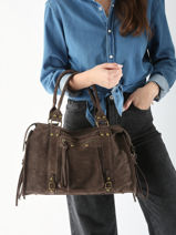 Sac Port paule A4 Velvet Cuir Milano Marron velvet VE24095-vue-porte