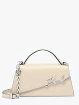 Sac Bandoulire K Signature Cuir Karl lagerfeld Beige k signature A1W30458