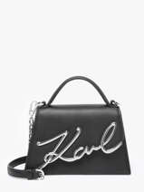 Sac Bandouli�re K Signature Cuir Karl lagerfeld Noir k signature A1W30038