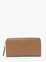 Portefeuille K Signature Cuir Karl lagerfeld Marron k signature A1W32106