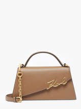 Sac Bandoulire K Signature Cuir Karl lagerfeld Marron k signature A1W30458