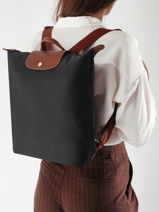 Longchamp Le pliage original Sac � dos Noir-vue-porte