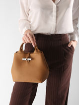 Longchamp Le roseau Sac port� main Marron-vue-porte