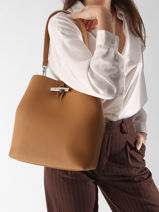 Longchamp Le roseau Besace Marron-vue-porte