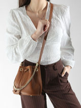 Bucket Bag Alba Double Leder Lancaster Rood alba double 80-vue-porte