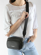 Cross Body Tas Milano Ana Leder Lancaster Zwart milano ana 61-vue-porte
