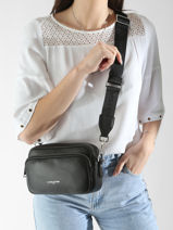 Sac Bandoulire Milano Ana Cuir Lancaster Noir milano ana 62-vue-porte