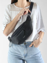 Sac Banane Lancaster Bleu maya double kba 85-vue-porte